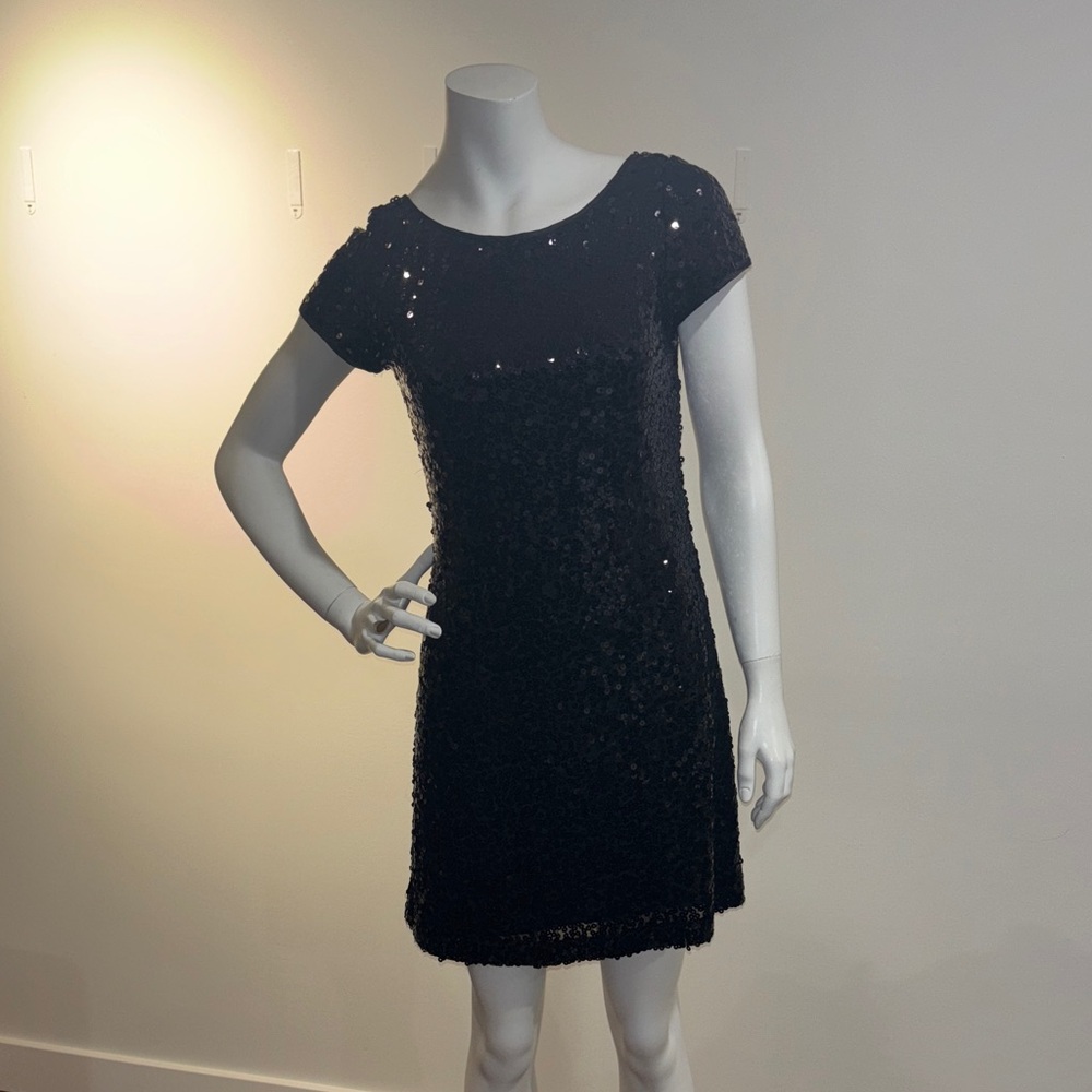 S.L. Fashions Black Sequin Mini Dress